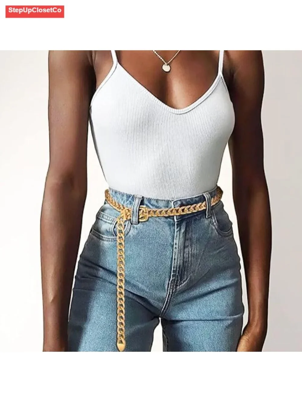 Adjustable Waist Chain Belt Metal Body Chain Women Hip Link Belt for Dresses